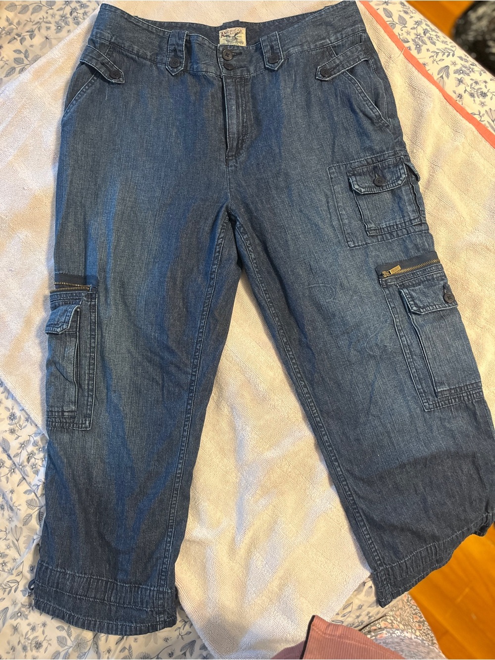 American Living Relaxed Women’s Cargo Jeans in Dark Blue
